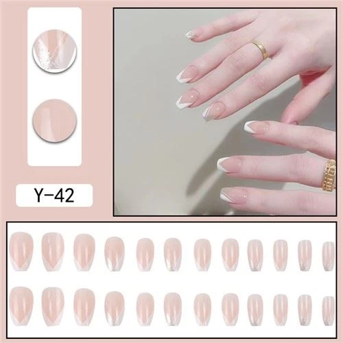 French Gliiter Press On Nails