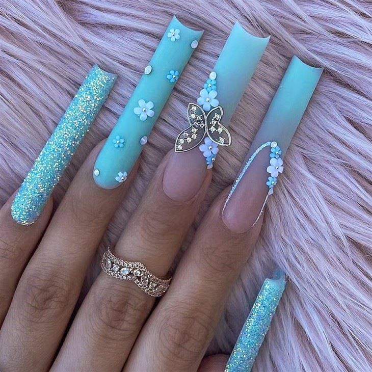 Color gradual taüt curt False Nails